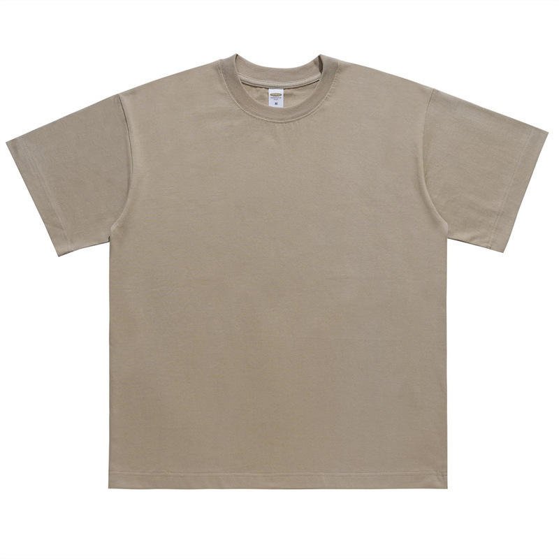 Drop Shoulder T-shirt High Quality Custom Men's Casual Tshirt300 Grams Solid 100% Cotton Knitted O-Neck Short Sleeve