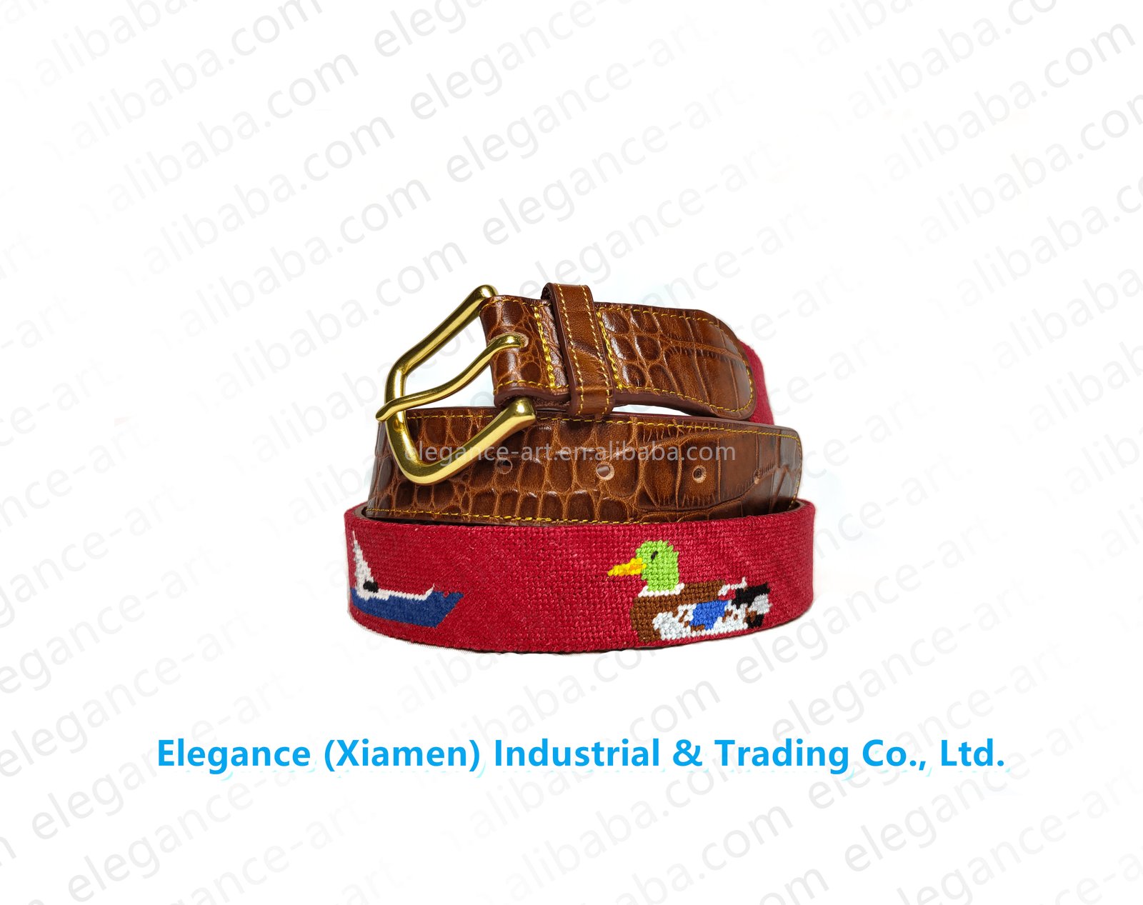 Luxury Belt Needlepoint Genuine Cowhide Leather Belt for Men Women Children