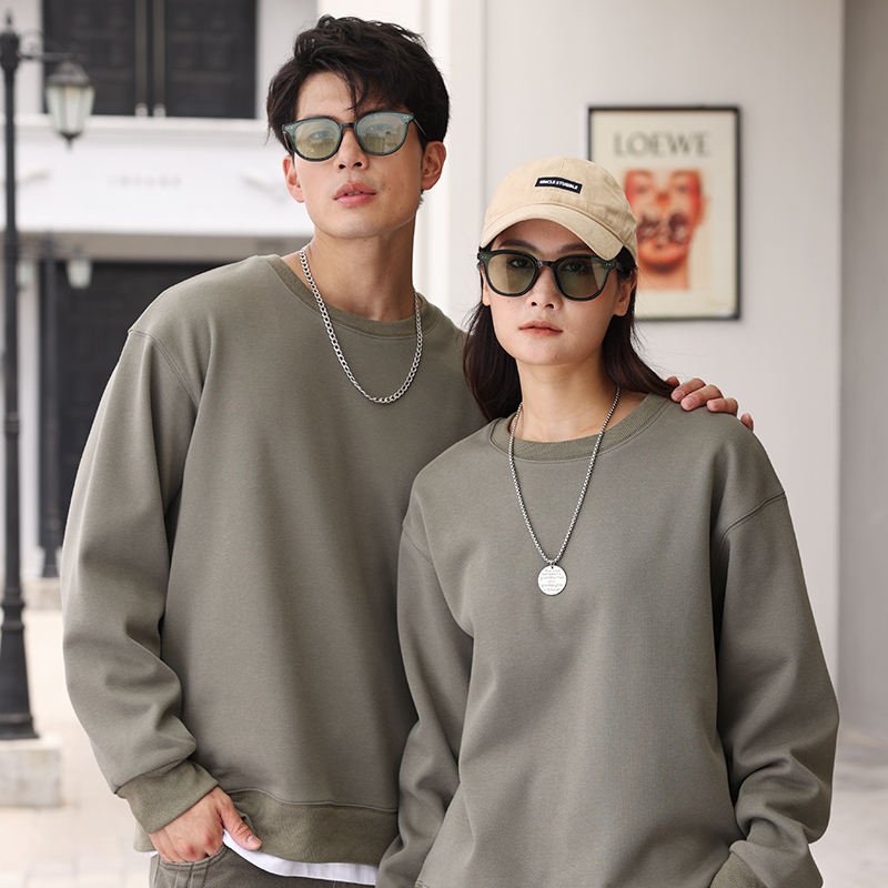 Wholesale Men Cotton Pullover Custom Logo sweatshirt High Quality 480gsm Fleece-lined Drop Shoulder sweatshirt Digital Print
