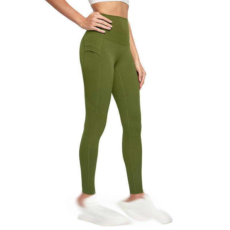 New Cool Yoga Pants with Pockets High-waisted Hip-lifting Sports Tight-fitting Pants Any Cut at the Cuffs for Fitness Pants