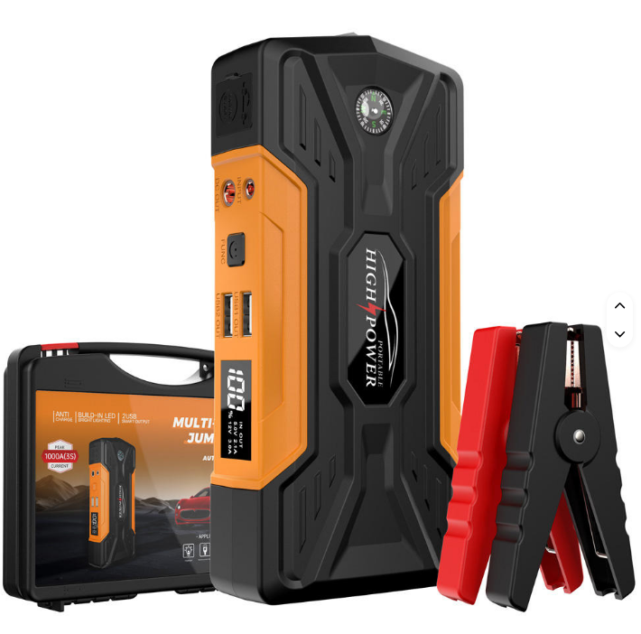 12V Jump Starter Air Compressor 3000A 150PSI Portable Car Battery All Gas/10L Diesel Lithium-ion Polymer Battery Digital Screen