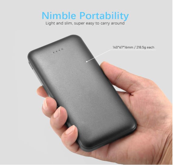 Portable Li-Polymer Battery 5000Mah Ultra Slim 10W Output Power Bank with 12 Months Warranty for Smart Phones