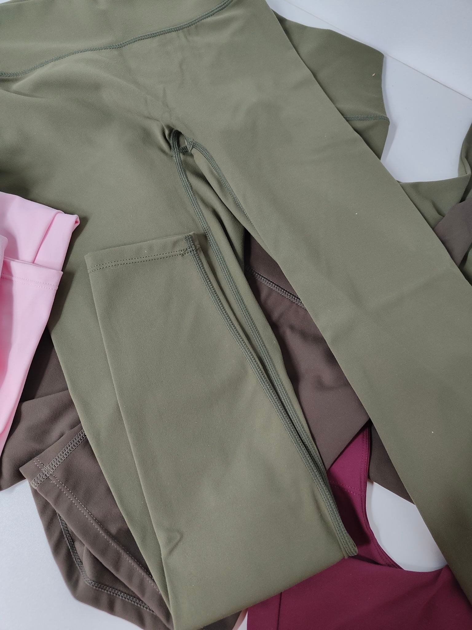 GH Women Soft Nylon Fitness Leggings Comfortable Sports Workout Yoga Pants High Waist Yoga Leggings