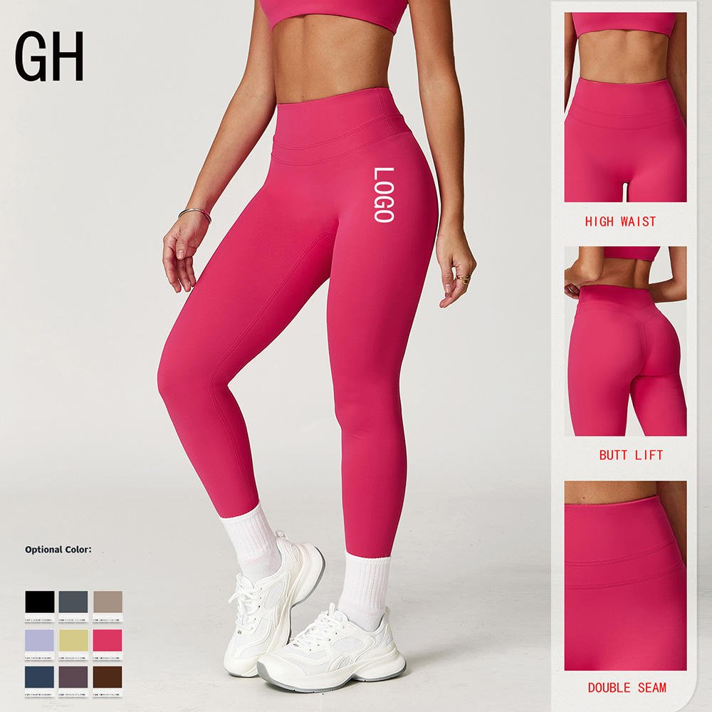 GH Wholesale High Waisted Sports Tights Workout Yoga Pants Leggings for Women Gym Fitness Yoga Leggings
