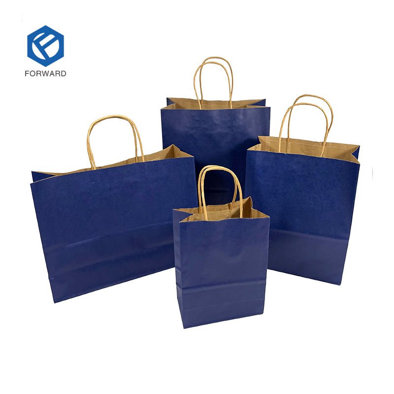 2024 Custom Logo Printed Recycled Brown Kraft Paper Bag Reusable Shopping Bag Handles for Craft Candle Use Hot Selling Gift Bag