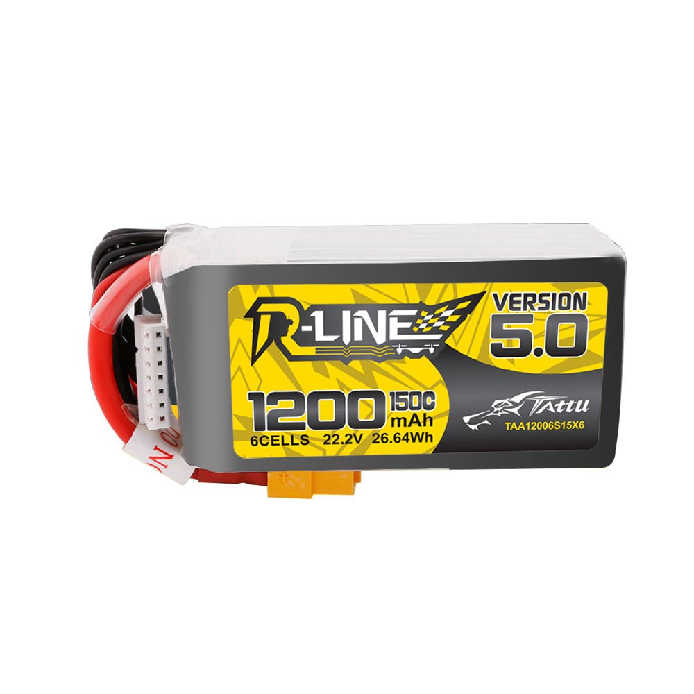 TATTU R-Line Version 5.0 V5 22.2V 1200mAh 1400mAh 150C 6S1P Battery for RC Quadcopter XT60 Plug