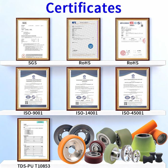 custom length Pu encoder wheel knurled aluminum stainless steel metal encoder wheel 100mm 200mm 300mm polyurethane encoder wheel