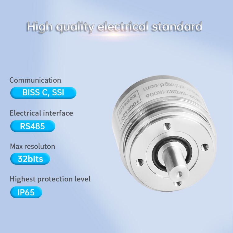 Hengxiang SM39 Absolute Encoder 17-32bit Single & Multi-Turn BiSS C/SSI RS-485 Solid Shaft 6-10mm 5-30V IP65 80'' Accuracy