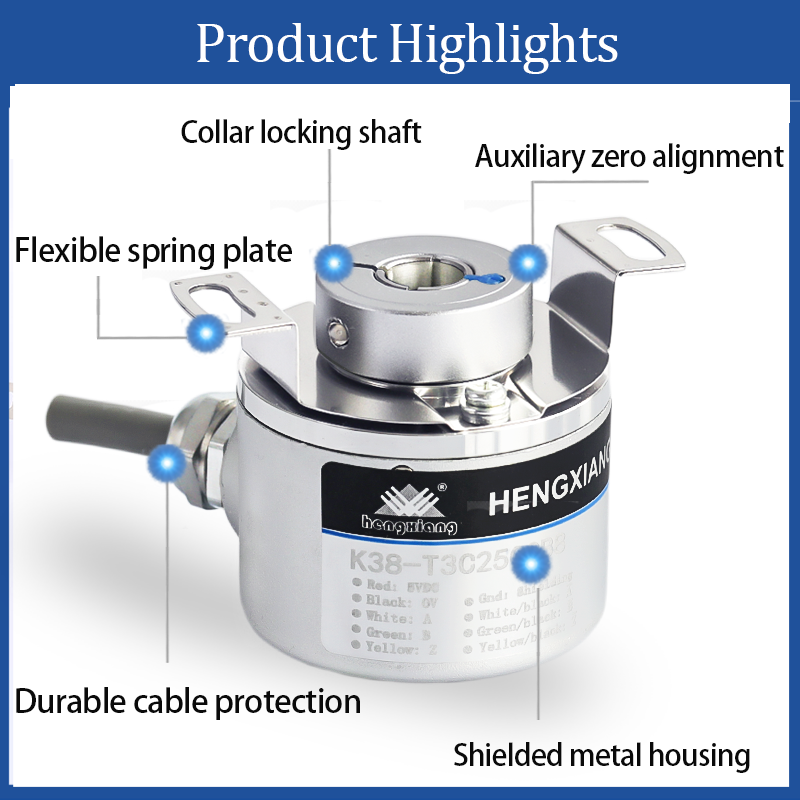 K38-T6C1024Q8 DC5-30V Hengxiang Hollow Shaft Encoder AA-BB-ZZ- Output Phase Resolution 1024ppr Same EH3-11LN8841