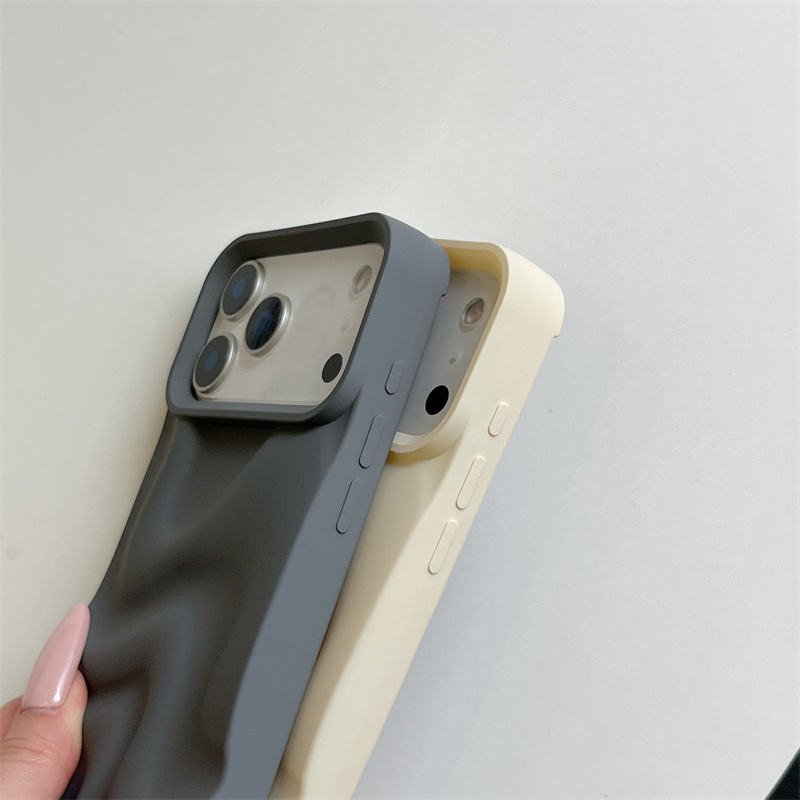 Luxury Matte 3D Water Ripple Mobile Phone Case for iPhone 17 Pro Max 16 15 14 13 12 11 Shockproof Soft TPU Back Cover