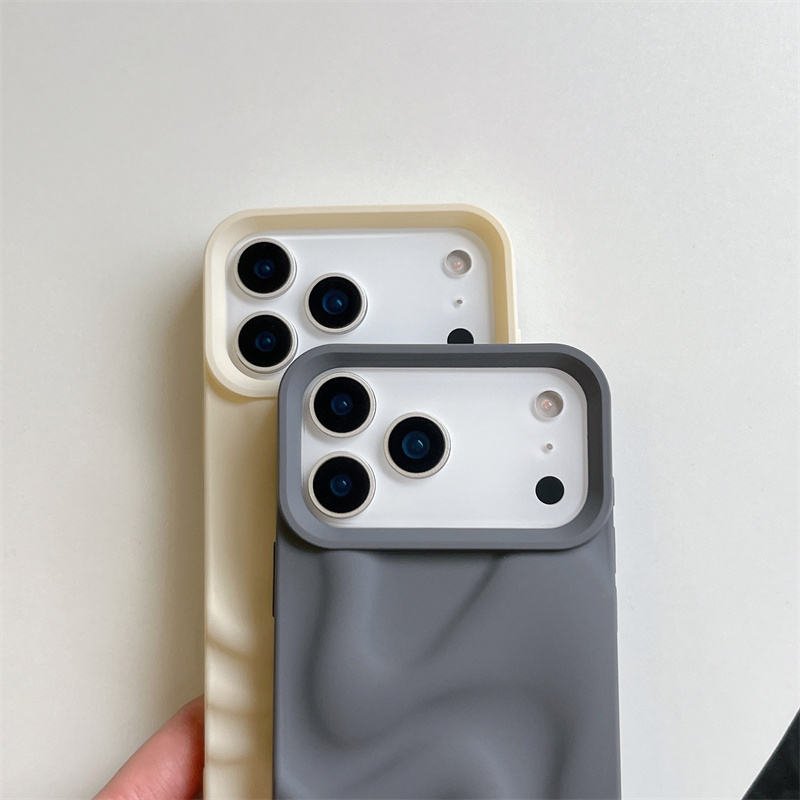 Luxury Matte 3D Water Ripple Mobile Phone Case for iPhone 17 Pro Max 16 15 14 13 12 11 Shockproof Soft TPU Back Cover