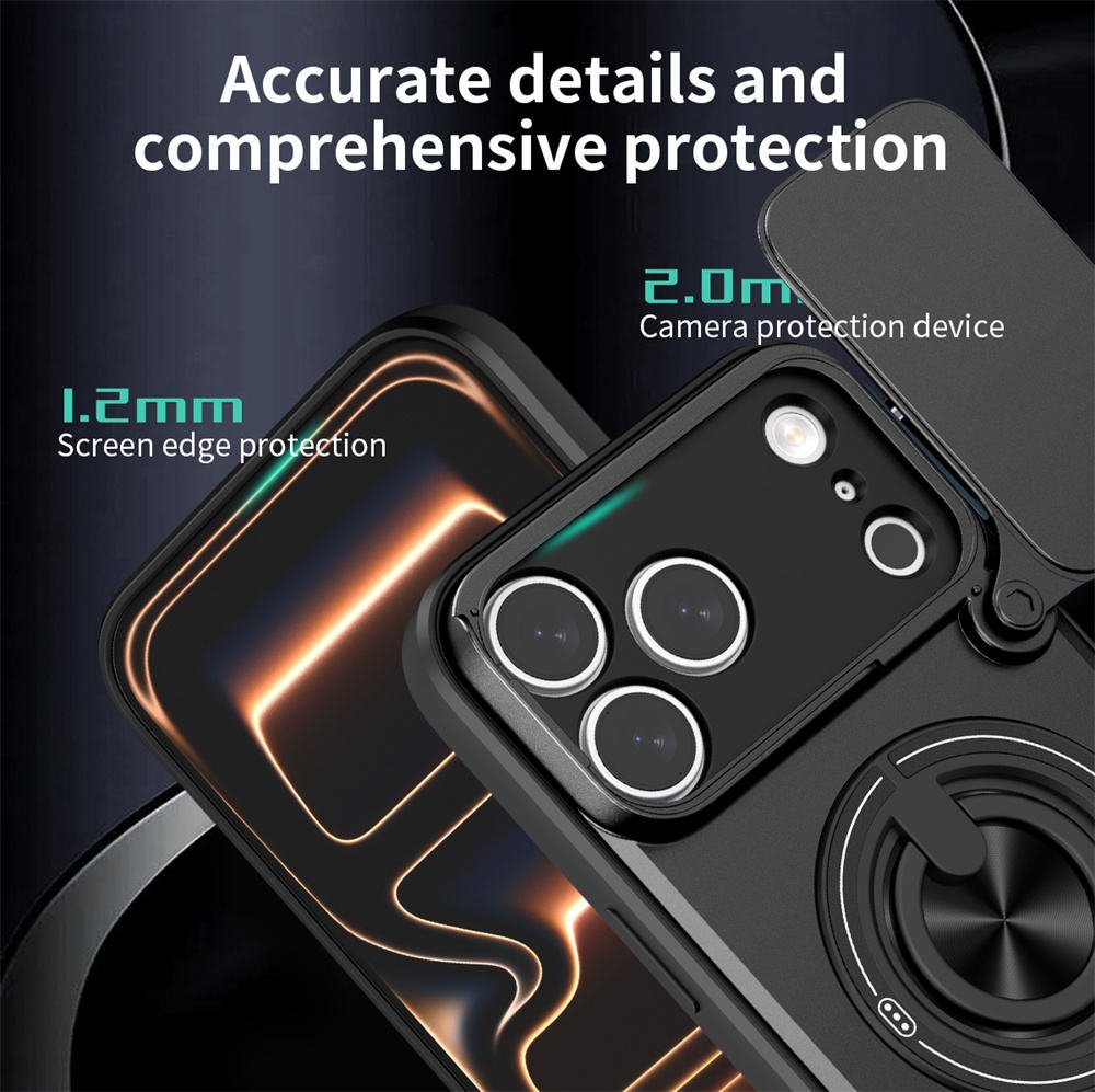 High Quality Slide Camera Lens Protection Magnetic Phone Case for iPhone 11 12 13 14 15 16 Pro Max 17 Air Case with Stand Holder