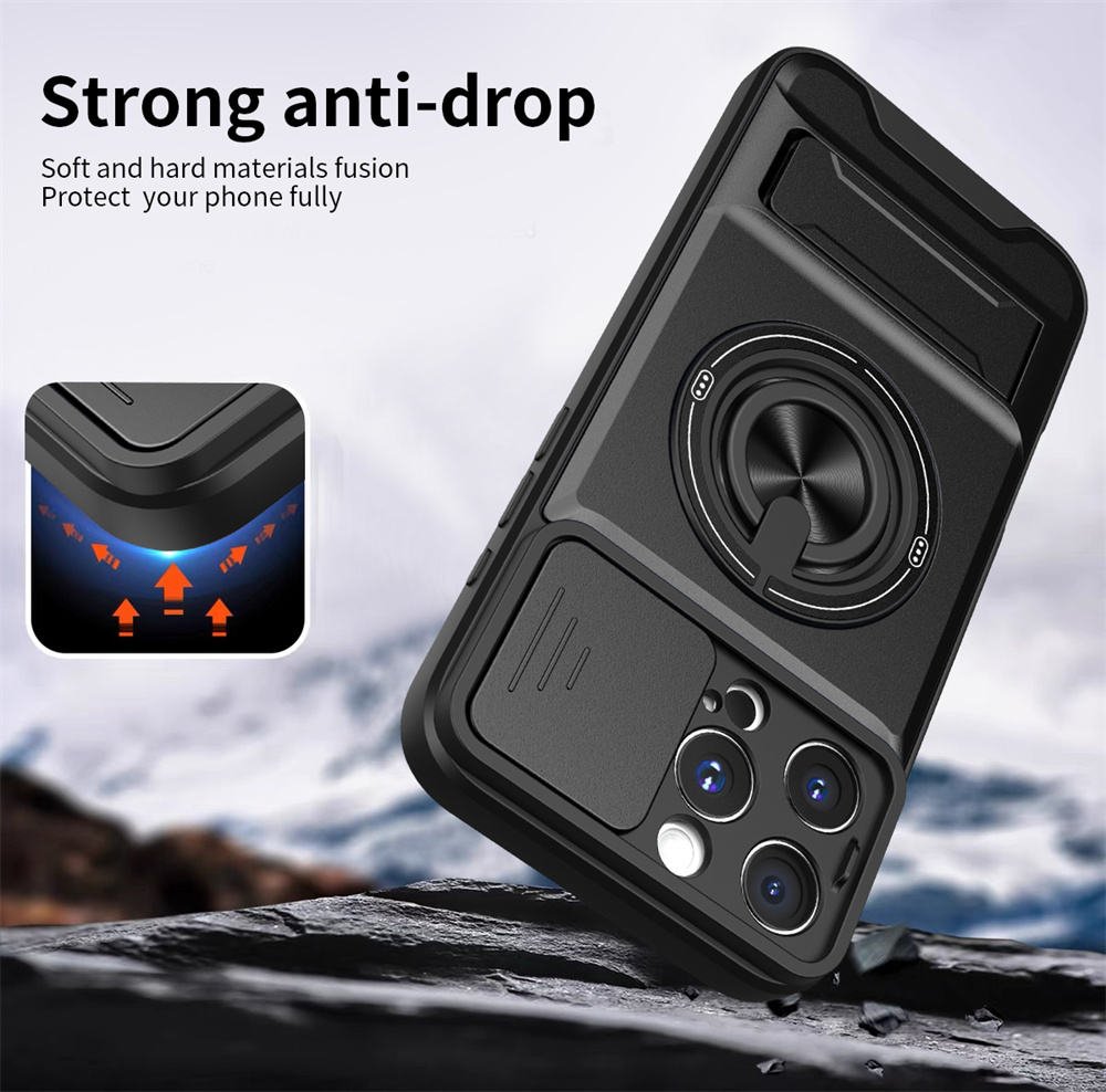 New Design Slide Camera Lens Protection Amor Shockproof Magnetic Phone Case for iPhone 11 12 13 14 15 16 Pro Max 17 Air Case