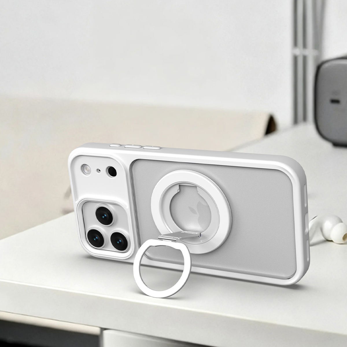 FGX Adjustable Universal Magnetic 360 Rotation Aluminum Alloy Phone Stand Ring Holder Customizable Design for All Mobile Phones