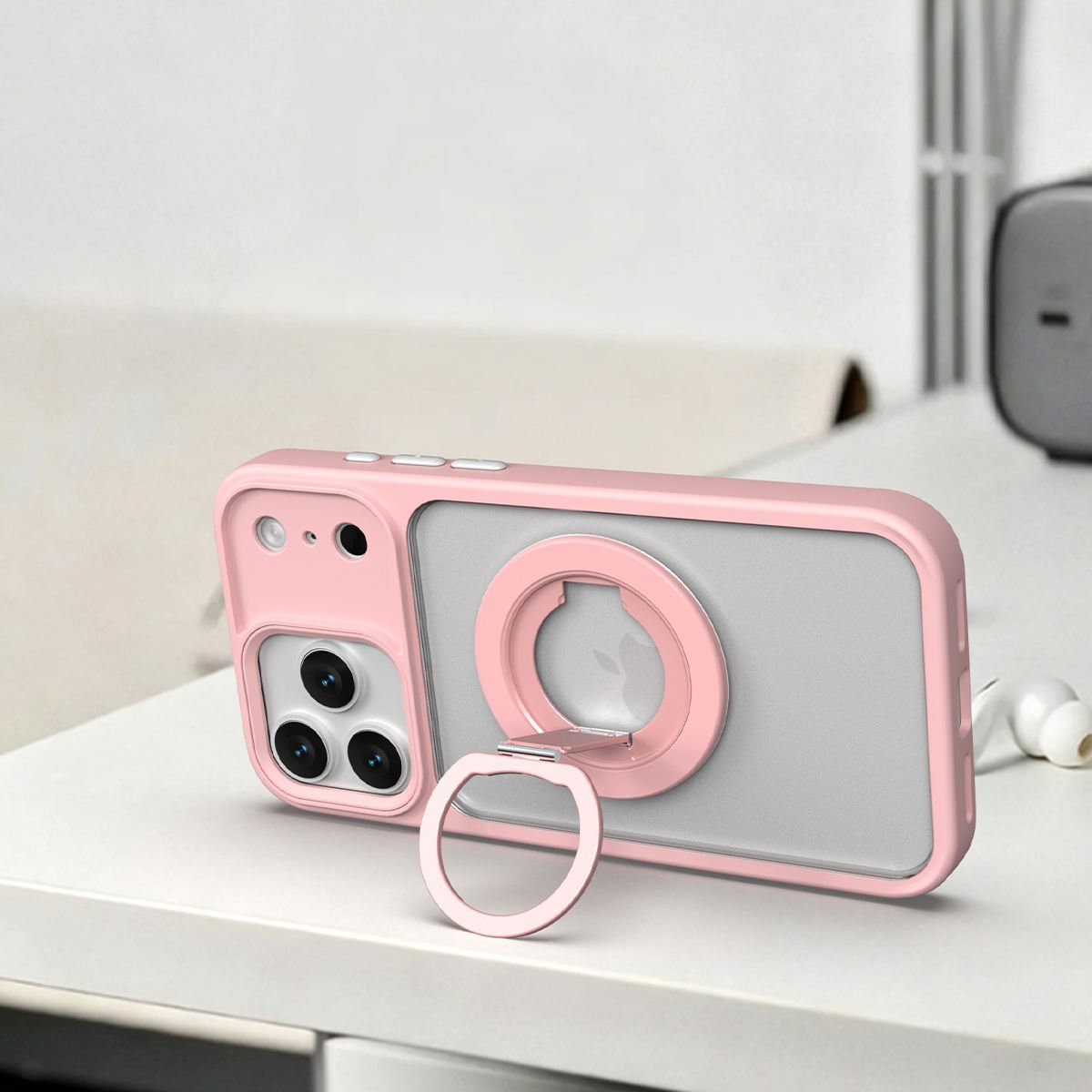 FGX Adjustable Universal Magnetic 360 Rotation Aluminum Alloy Phone Stand Ring Holder Customizable Design for All Mobile Phones