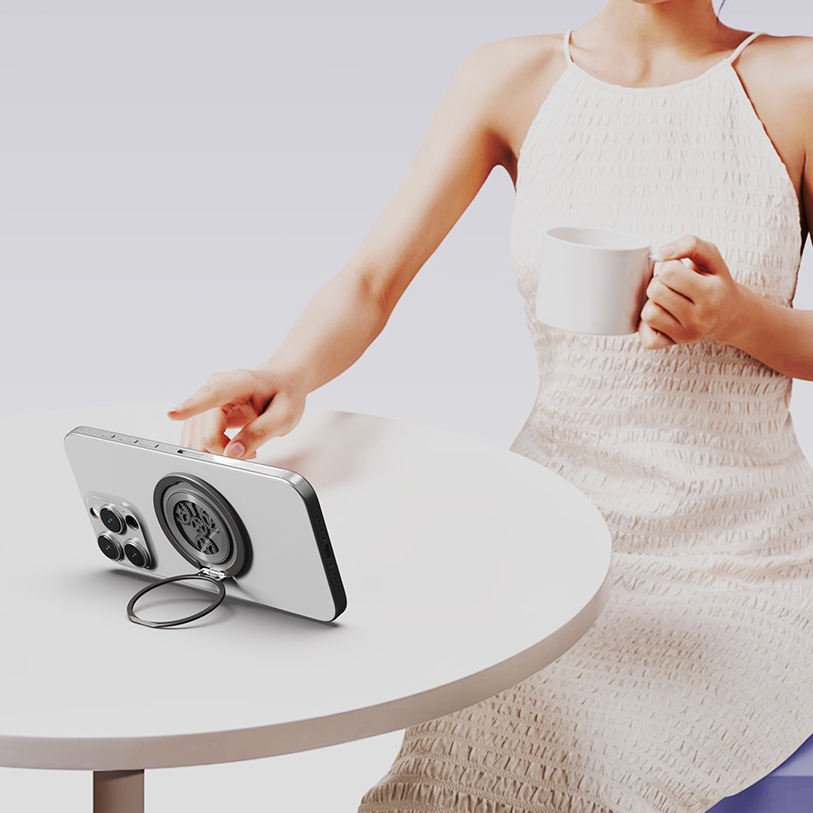 Ultra-Thin Foldable Aluminum Alloy Adjustable 360 Degree Rotating Adhesive Fix Finger Ring Phone Stand Holder New Phone Grip