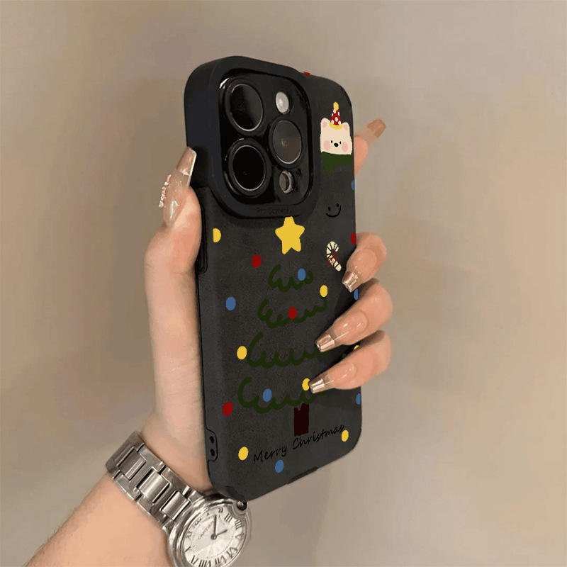 Christmas Tree Mobile Phone case New Creative Brown for iPhone 17 16 15 14 13 12 11 Pro Max Air Shockproof Phone Shockproof