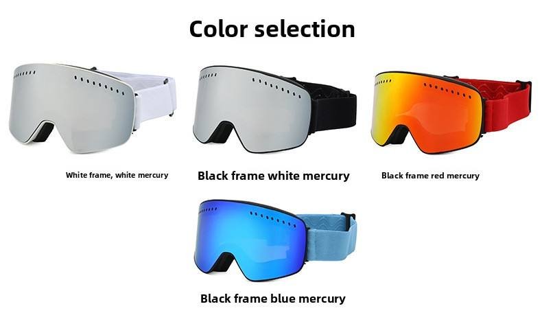 Manufacturer Wholesale UV400 Sports Skiing Glasses Adult Anti-fog Custom Logo Magnetic Snow Blindness Board Skiing Goggles