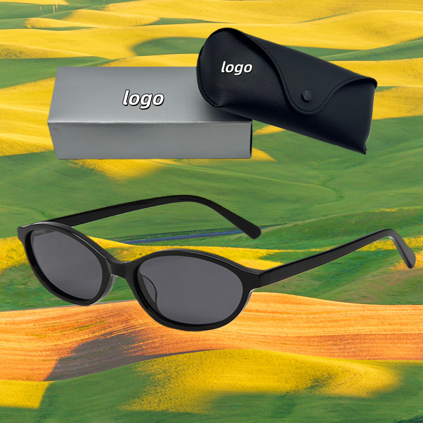 Wholesale High Quality Trending Eyewear Women Glasses UV400 Designer Acetate Luxury TAC Polarized Fashion Small Frame Sunglasses