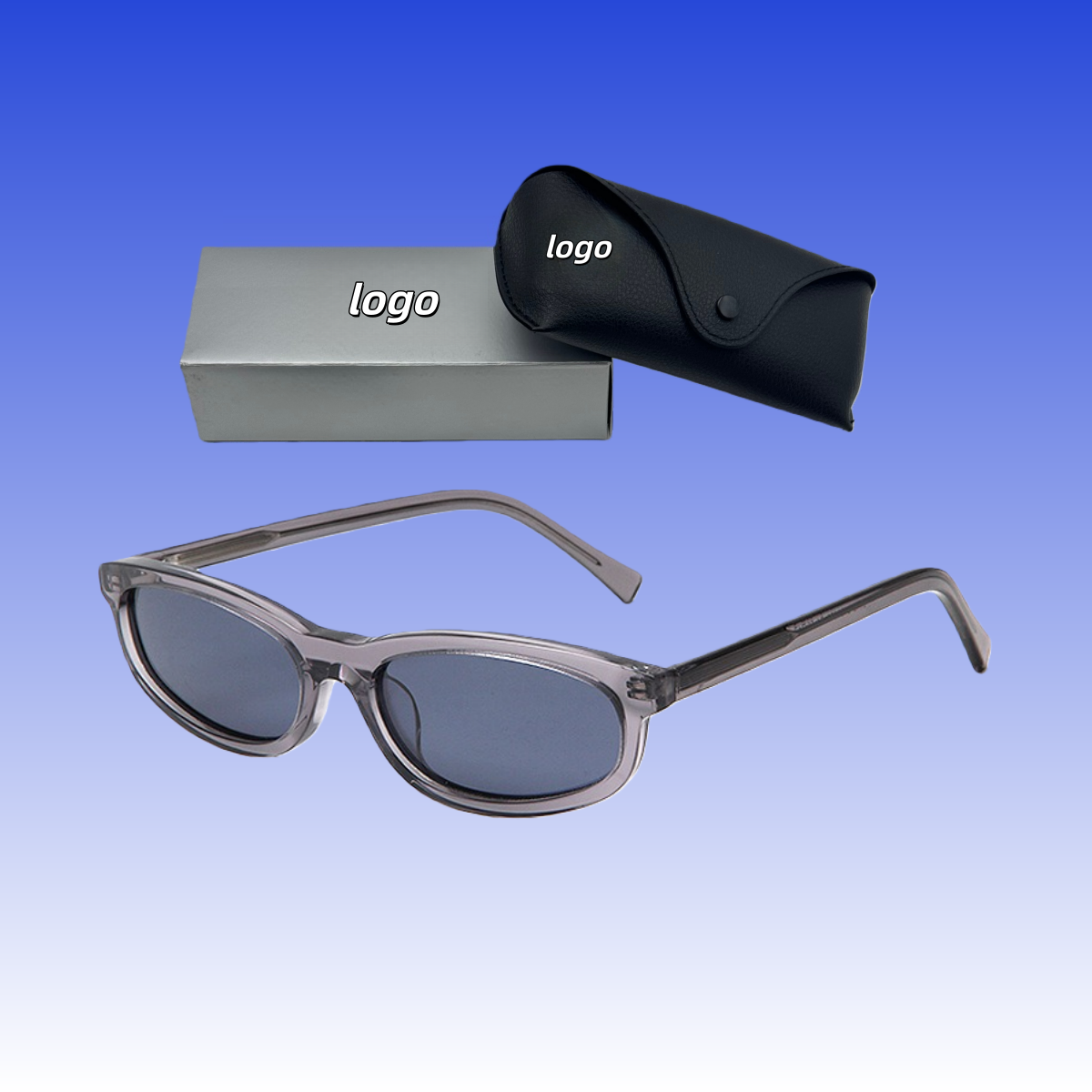 Manufacturer Trending Eyewear Luxury High Quality Small Rectangle Acetate Men Oval Y2k Polarized Brands Sunglasses for Women