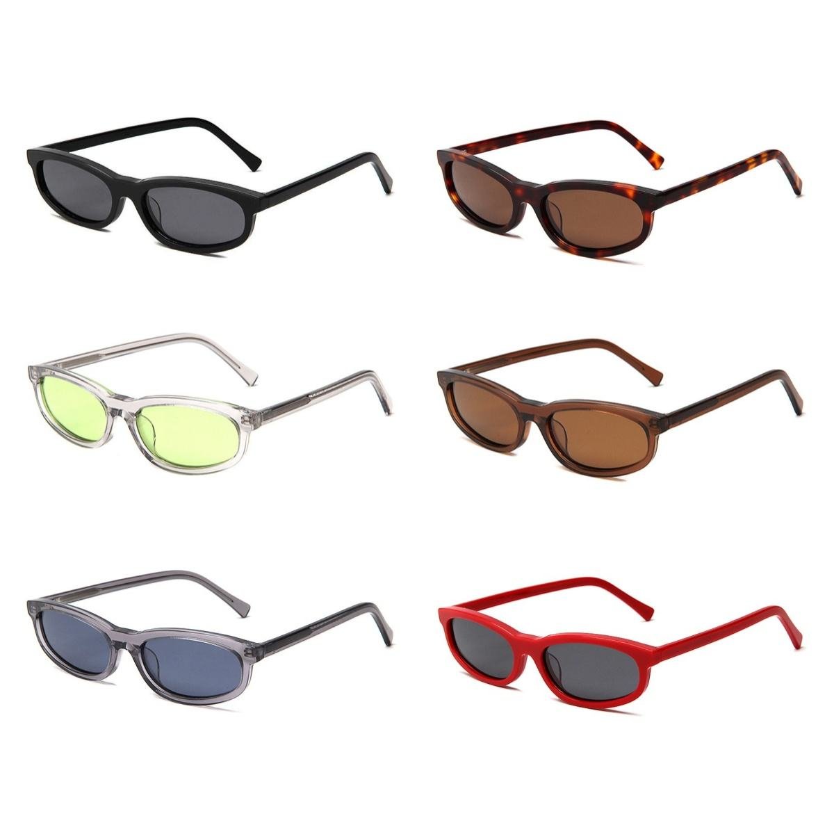Manufacturer Trending Eyewear Luxury High Quality Small Rectangle Acetate Men Oval Y2k Polarized Brands Sunglasses for Women