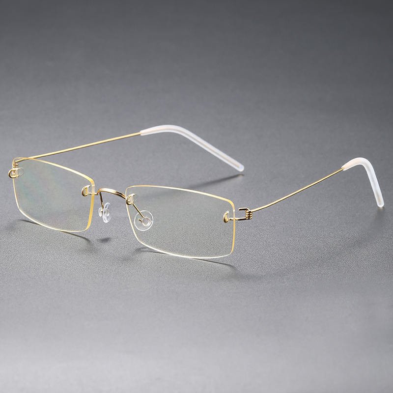 Oscare AMOLD Funny Titanium Eyewear High Quality Round Screwless Luxury Design Classic Print Pattern Frame