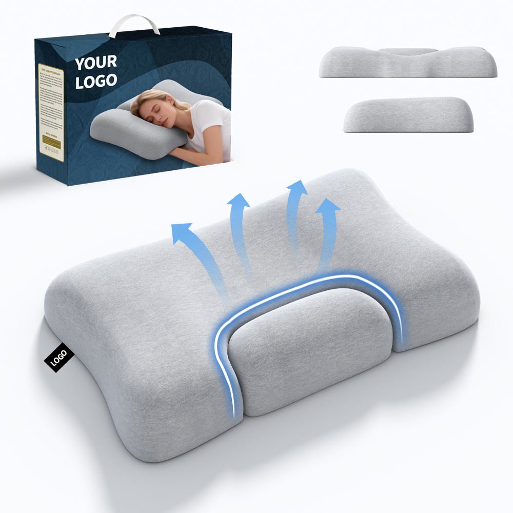 Modern Memory Foam Back Sleepers Orthopedic Cervical Shape Pillow Gently Cradles Head Provides Neck Support Shoulder Pain Relief