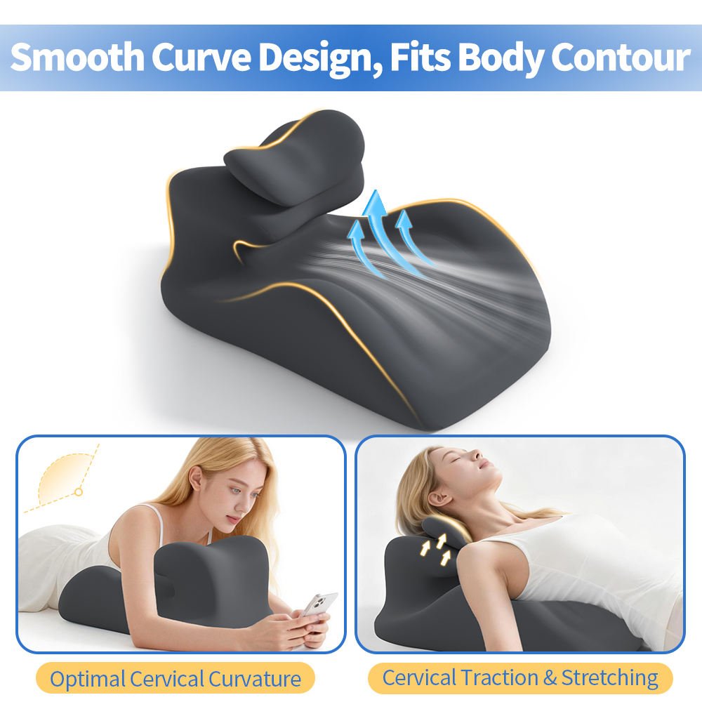 Reading Pillow for Bed, Lying and Prone, Ergonomic Memory Foam Bed Wedge Pillow for Headboard, Back Support Pillows on Bedrest