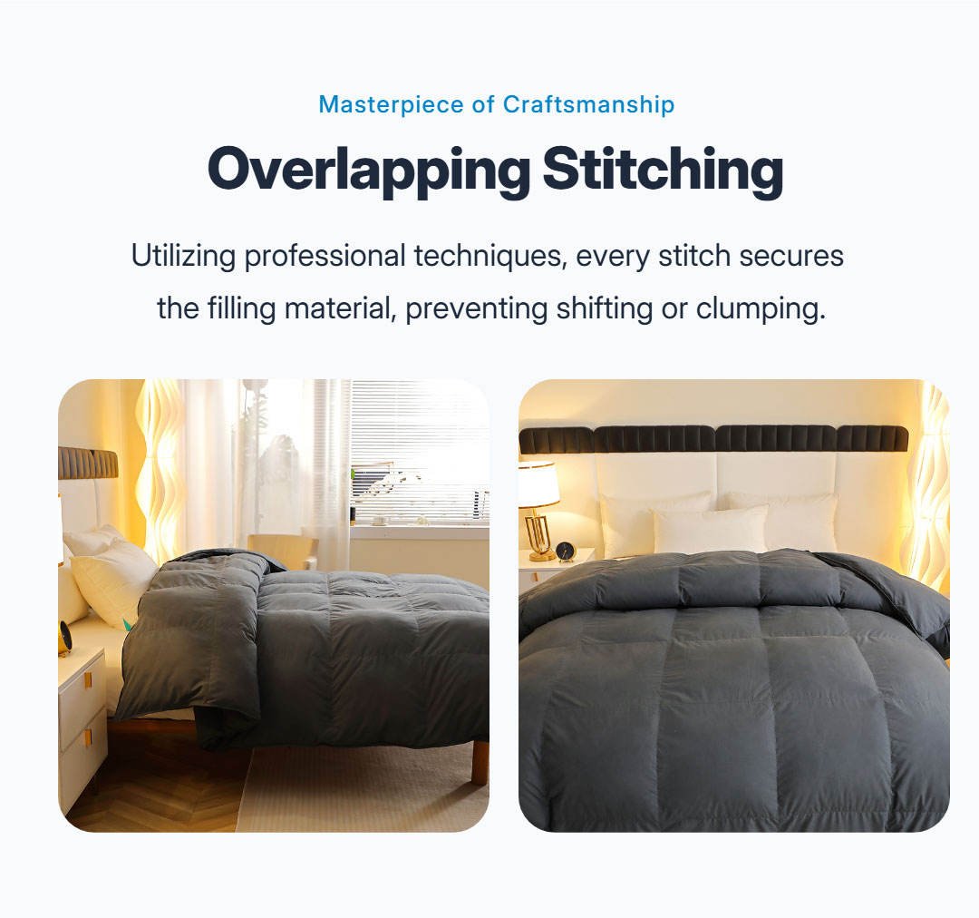 1 Piece 30% Duck Down 70% Feather Winter Washable Simple Quilted Comforter for Hotel & Home Use Bedding