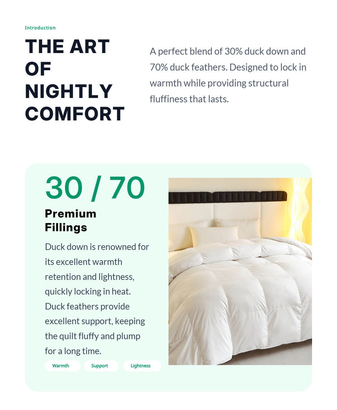 1 Piece 30% Duck Down 70% Feather Winter Washable Simple Quilted Comforter for Hotel & Home Use Bedding