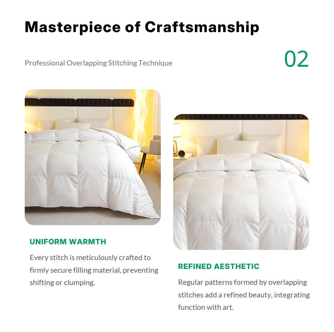 1 Piece 30% Duck Down 70% Feather Winter Washable Simple Quilted Comforter for Hotel & Home Use Bedding