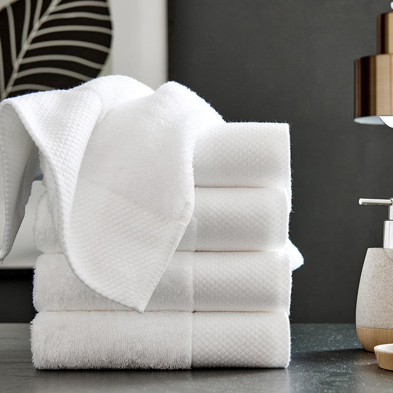 Hospitality Industry Hotel Towel Ultra Soft Hand Face Towels Bulk Wholesale 5 Star Luxury Hotel 100% Cotton White Bath Towel Set