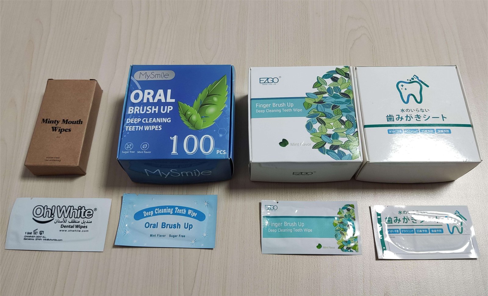 Wholesale Customized Logo Dental Eco Finger Effective Whitening Teeth Wipes Mint Flavor CE ISO Certified OEM/ODM/Private Label