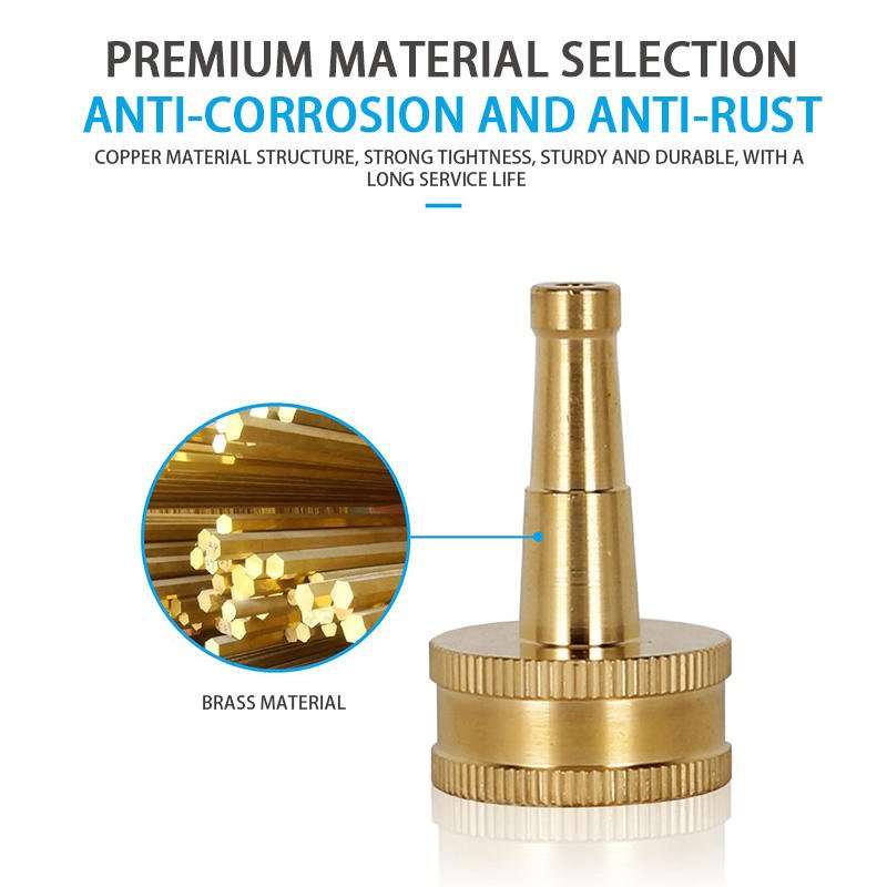 HENGXIN HX-3431 2 Inch Garden Quick Install Brass Water Hose Spray Pipe Twist Sweeper Nozzle
