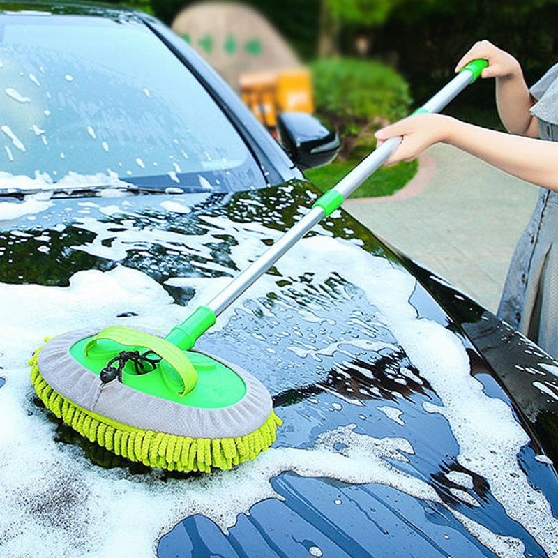Microfiber Car Wash Brush Mop Kit, Mitt Sponge With Long Handle Car Cleaning Supplies Kit Duster Washing