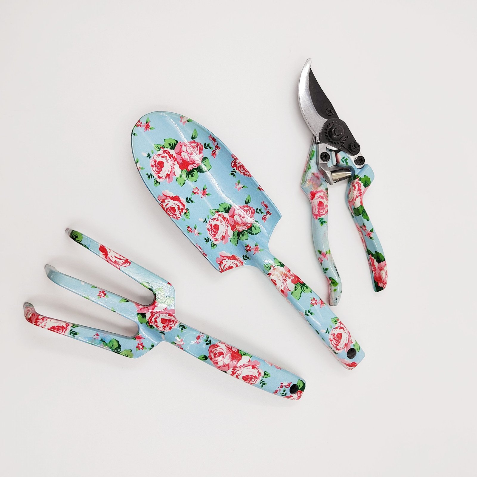 All Printed 3 Pieces Gardening Hand Tools Set Trowel Cultivator Pruners Customizable