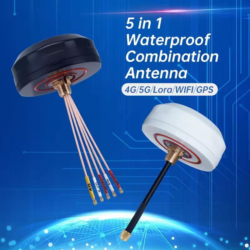 5 in 1 Omnidirectional Combination Antenna GPS WIFI 4G LTE 5G Puck Waterproof Outdoor with Low Profile and Screw Mount Design