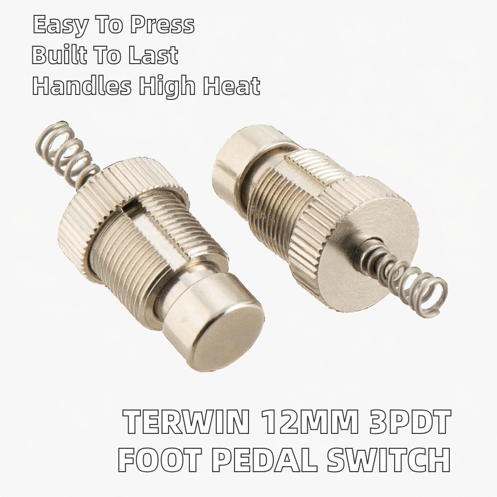SF12 3A Competitive Price 12mm Metal Shaft 3PDT Foot Switch Pedal with Spring Push Button