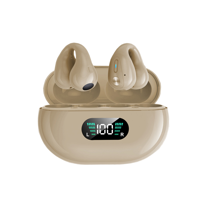 Sports Ear Clip Earbuds with Digital Display 5-10 Hours Battery Life for V5.3 ENC Noise Cancellation for Workout