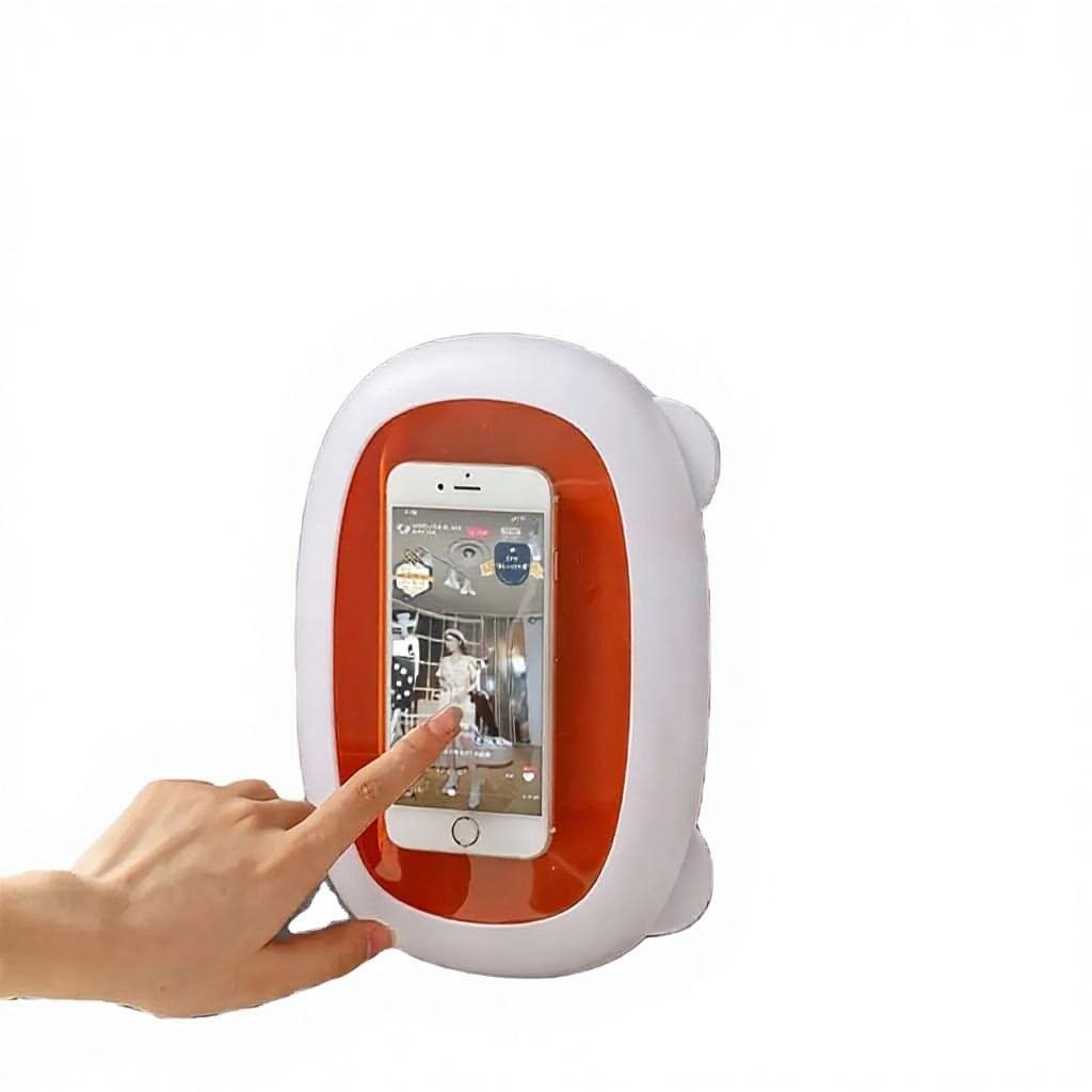360 Degree Rotating Flexible Folding Telescopic Wall Mounted Bathroom Waterproof Touch Screen Punch Free Phone Holder