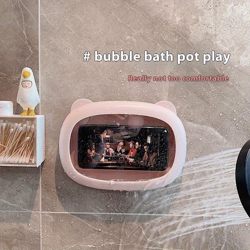 360 Degree Rotating Flexible Folding Telescopic Wall Mounted Bathroom Waterproof Touch Screen Punch Free Phone Holder