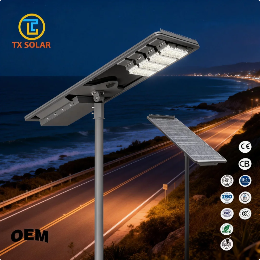 Durable All-in-One Solar Street Light IP66 Waterproof Wireless Solar Road Lamp for Street
