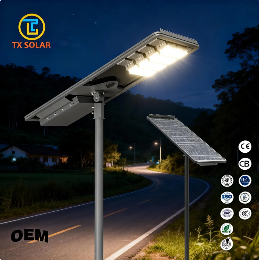 OEM All in One Solar Street Light Customizable Solar Powered LED Outdoor Light for Street Light