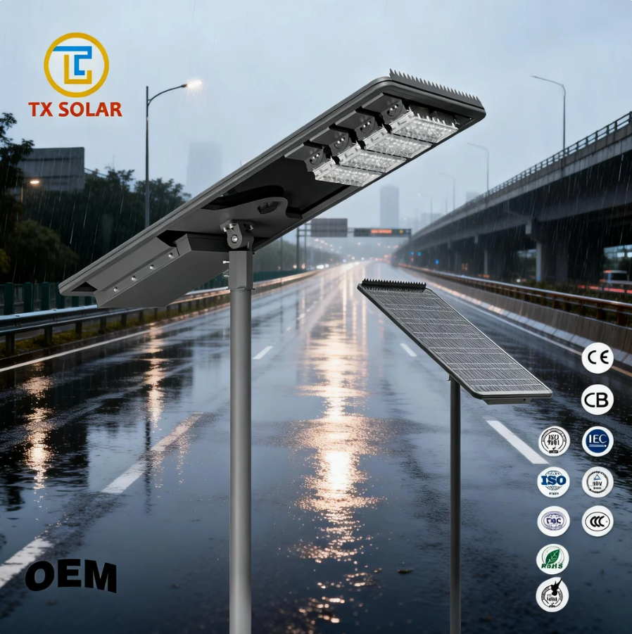 OEM All in One Solar Street Light Customizable Solar Powered LED Outdoor Light for Street Light
