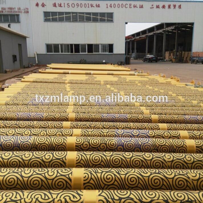 Conical Antique Chinese Style Cast Iron Lamp Post Lamp Pole