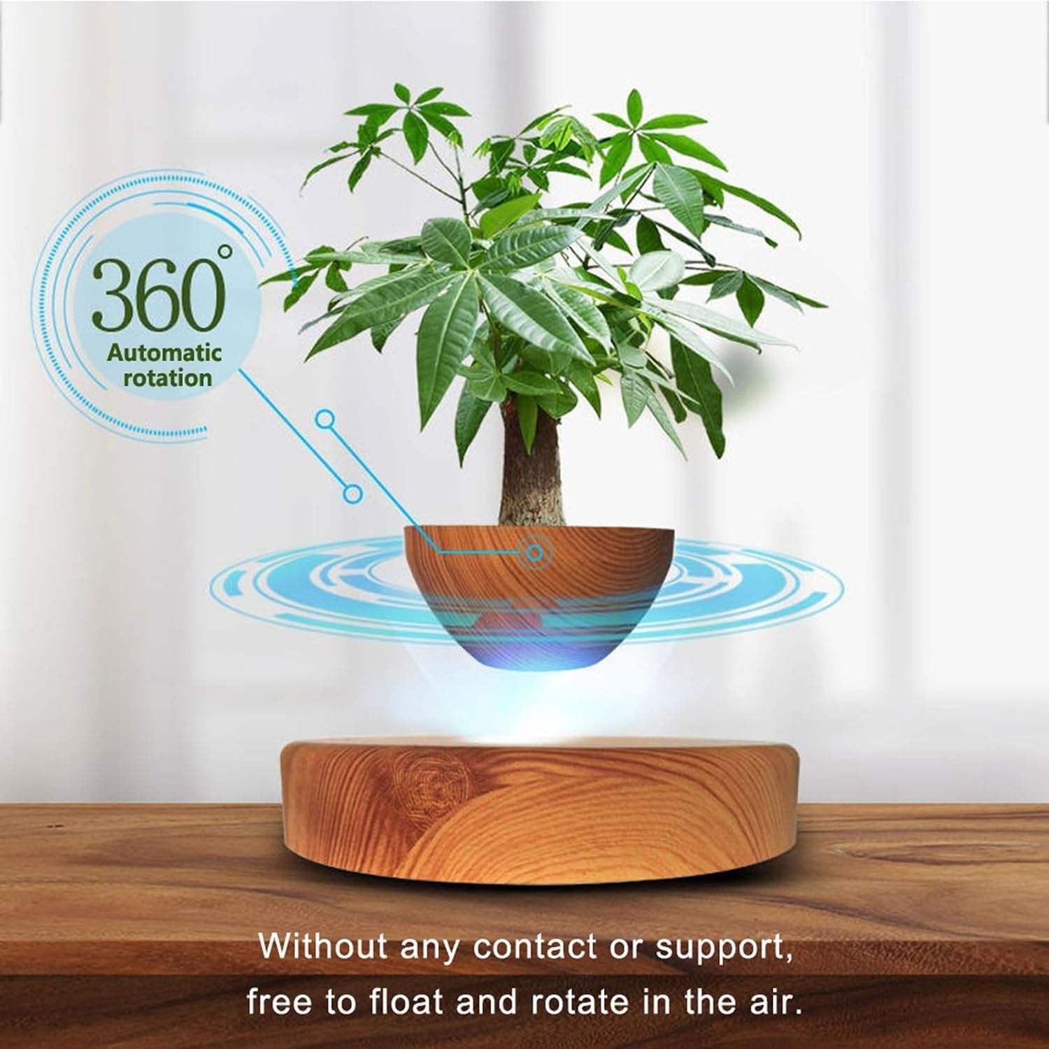 Eco-Friendly Levitating Air Bonsai Pot Modern Magnetic Levitation Suspension Flower Pot Digital Smart Plastic Material