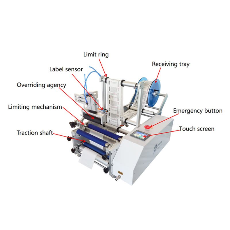 Orshang Electric Semi Automatic Round Bottle Wrap Labeling Machine PLC Controlled Motor Driven High Efficiency Wood Packaging