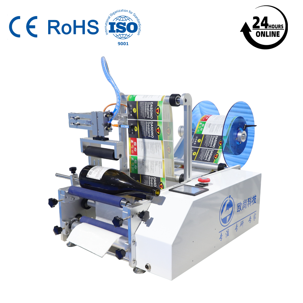 Orshang Electric Semi-Automatic PLC Controlled Self-Adhesive Touch Screen Labeling Machine for Bottles Wood Packaging 0.5mm