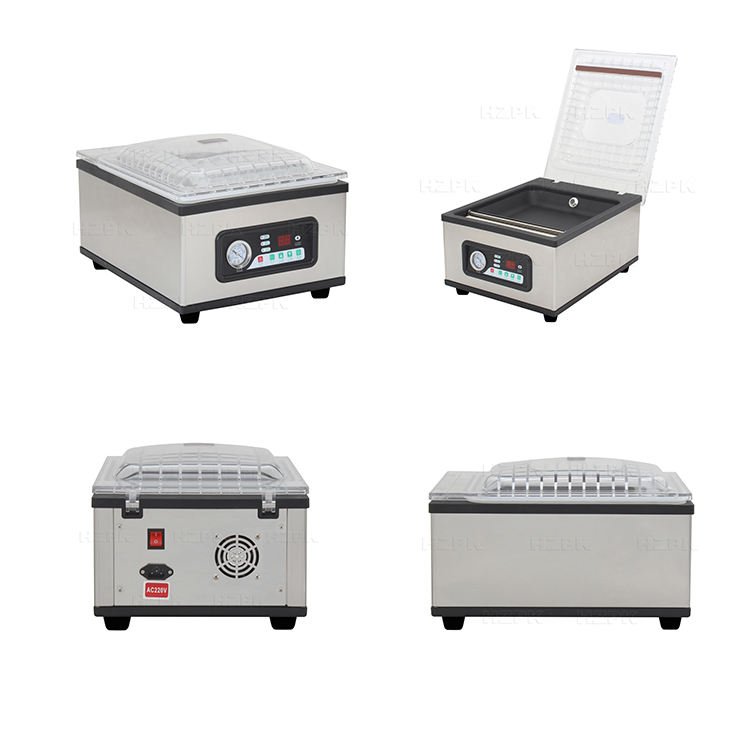 HZPK DZ-260D Small Stainless Steel Semi-Automatic Vacuum Packaging Machine for Food Meat and Plastic Bags