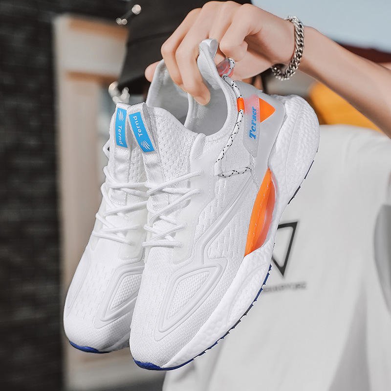 HaiChuan Men's Breathable Mesh Running Shoes with Rubber Midsole and Outsole for Casual Sports Use